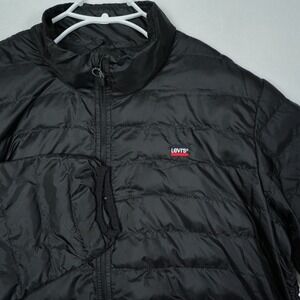 Levis Mens Performance Puffer Jacket Black Thermore Ecodown Water Repellent L